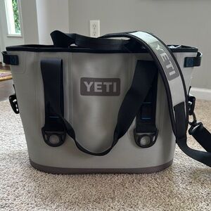 YETI Silver and Black Cooler Tote